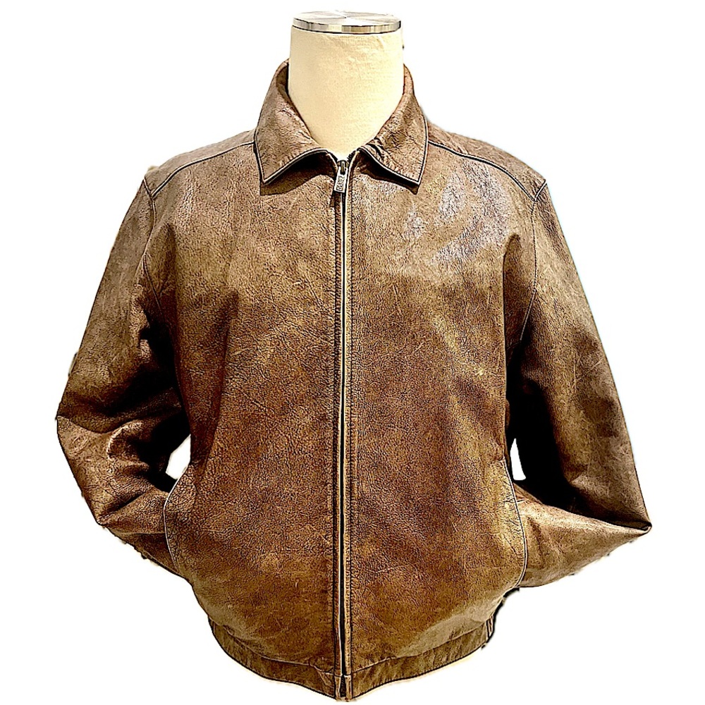 Wilson’s Leather Vintage Brown Thinsulate Liner Aviator Jacket, Men’s Size Large